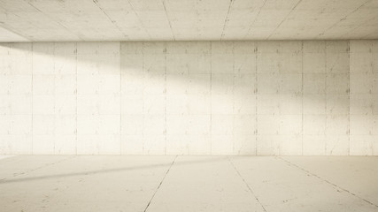 Empty interior. Concrete frontal 3d render