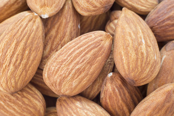 Almonds as a background (Prunus dulcis)