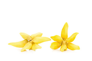 flower climbing ylang-ylang, climbing ilang-ilang, manorangini, hara-champa kantali champa isolated on white background