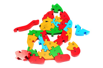 Wooden puzzles for children, Training development, .Preschool