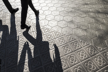 Paseo de Gracia pavement detail in Barcelona
