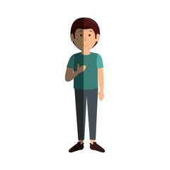 young man avatar character vector illustration design