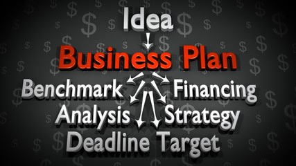 3D rendering illustartion of Business Plan
