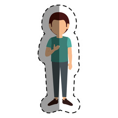 young man avatar character vector illustration design