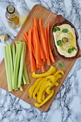 Hummus with vegetables. Healthy food 