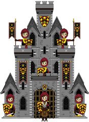 Cartoon Medieval Knights and Castle - 143318430