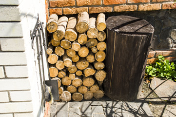stacked firewood