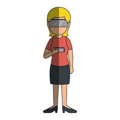 Obraz premium gamer with virtual reality glasses vector illustration design