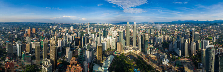 Fototapeta premium Aerial view of Kuala Lumpur city center Malaysia