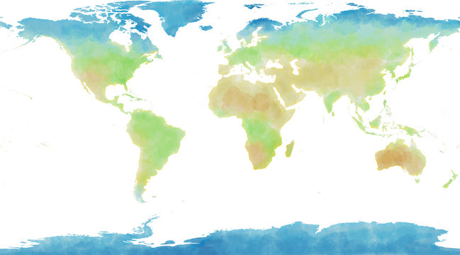 Cartina mondo, disegnata illustrata pennellate, cartina geografica, fisica,