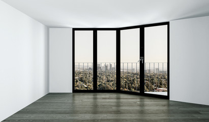 Empty city apartment concept