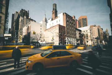 Taxis and People in the Traffic - New York - 143322475