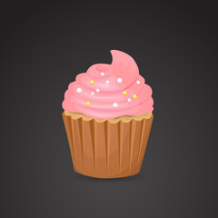 Cupcake, muffin vector icon.