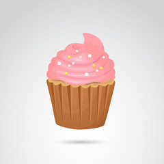 Muffin, cupcake vector icon.