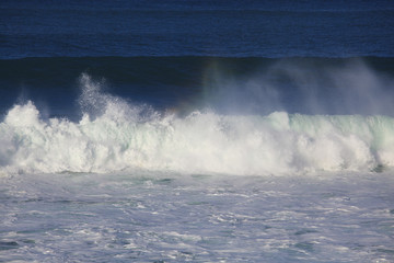 Obraz premium Sea surf great wave break on coastline