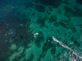 Recif de corail et lagon sur une ile de la Caraibe, Martinique 
