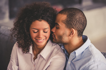 Afro American couple at home