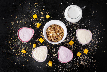 Obraz na płótnie Canvas Granola oats and grains breakfast