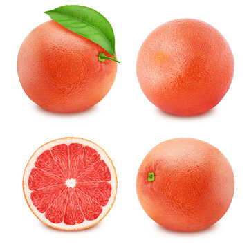 Grapefruit set isolated on a white background