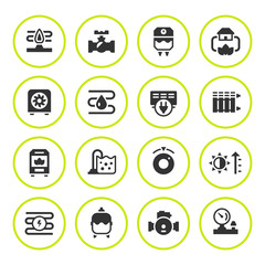 Set round icons of heating