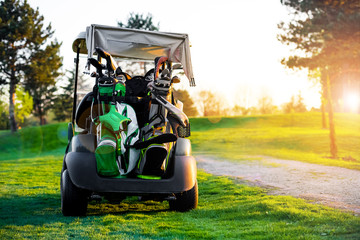 Golf cart in the green