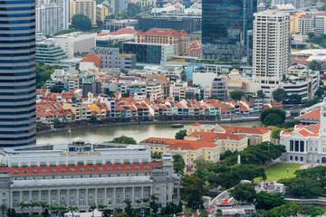 Fototapeta na wymiar The Fullerton hotel , Marina Bay, Singapore
