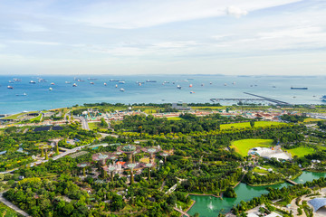 Aerial view of Gardens by the Bay in Singapore
