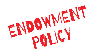 Endowment Policy rubber stamp. Grunge design with dust scratches. Effects can be easily removed for a clean, crisp look. Color is easily changed.
