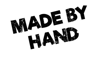 Made By Hand rubber stamp. Grunge design with dust scratches. Effects can be easily removed for a clean, crisp look. Color is easily changed.