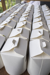 paper boxes with food