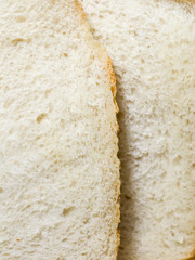 Cut fresh bread. White bread crumb.