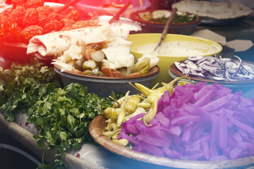 Colorful Street Food in London Camden Market 