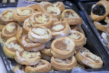 fresh traditional czech round sweet cakes