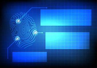 Vector : Finger print with space for infographic