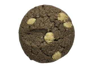 white chocolate cookie isolated on white background