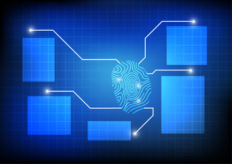 Vector : Finger print with space for infographic