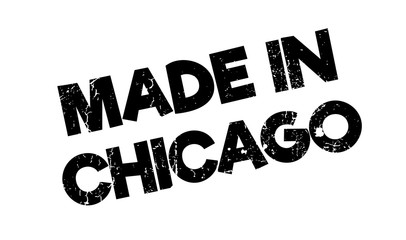 Made In Chicago rubber stamp. Grunge design with dust scratches. Effects can be easily removed for a clean, crisp look. Color is easily changed.