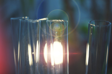 Colorful Laboratory Research Tubes with liquid for cancer research cancer immunotherapy and gene therapy 