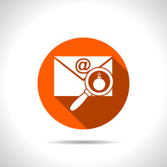 mail bomb flat icon. explosive device in the envelope vector illustration