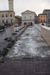 Cantiere rifacimento pavimentazione cittadino