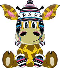 Cartoon Wooly Hat Cute Giraffe Character