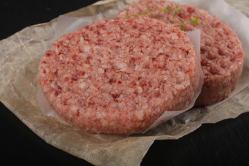 Raw pork cutlets