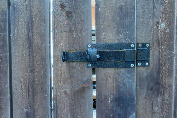 Close up metal door hinge