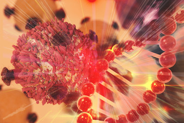 Gene Therapy for Cancer Treatment Concept Cancer therapy with T-cell and DNA 