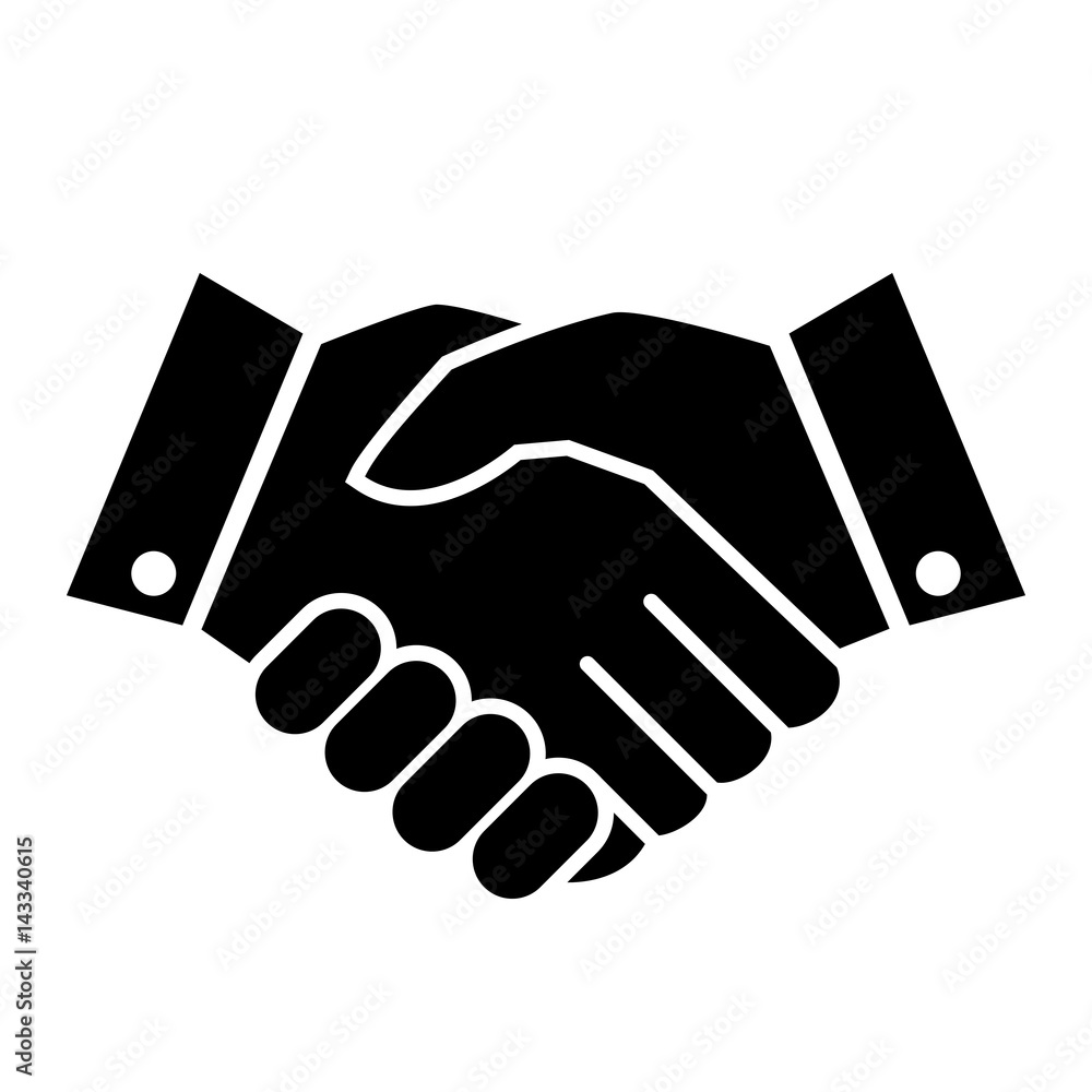 Wall mural hand shake business vector icon