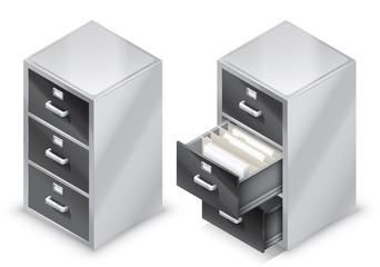 Isometric file cabinet