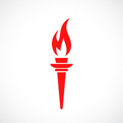 Red torch vector icon