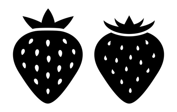 Strawberry silhouette vector icon