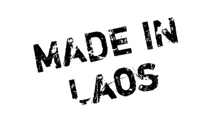 Made In Laos rubber stamp. Grunge design with dust scratches. Effects can be easily removed for a clean, crisp look. Color is easily changed.
