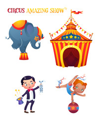 Circus cartoon characters.